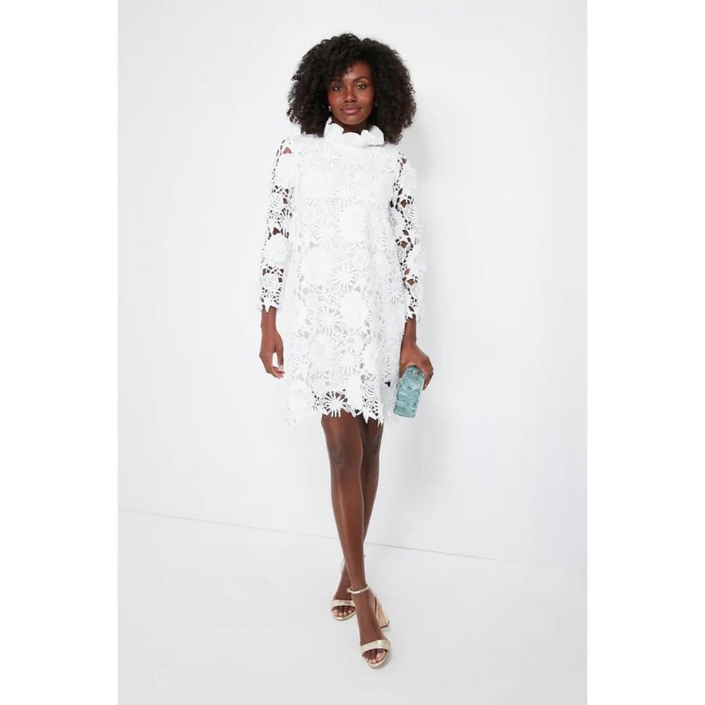 Tuckernuck Blanc White Lace Guipure Daphne Mini Dress size small - Picture 4 of 4